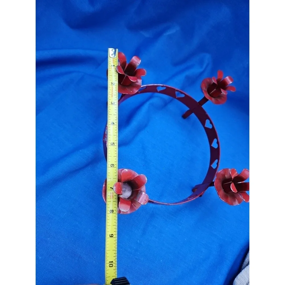 Vintage Taper Candle Holder‎ Primitive Cottagecore Romantic Ring Centerpiece